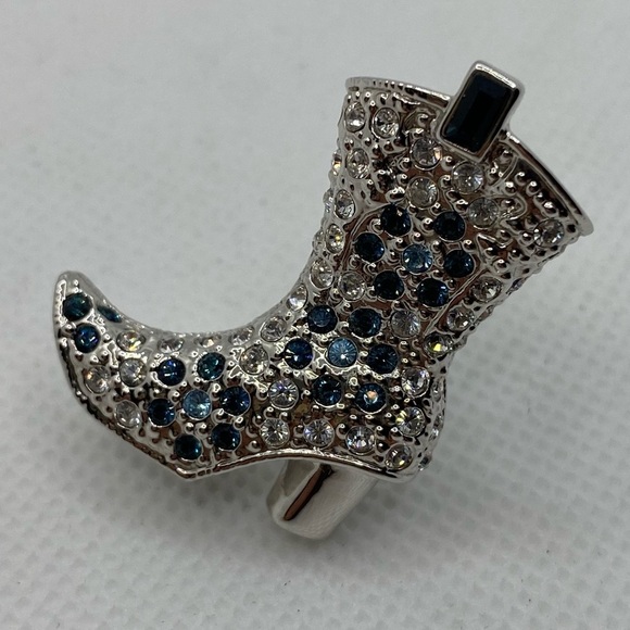 Vintage Swarovski Crystal Line Dancer Cowboy Boot Cowgirl Western Pin Brooch VTG - Picture 5 of 11